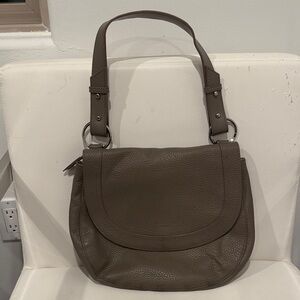 Liebeskind Taupe Pebbled Leather Shoulder Bag
